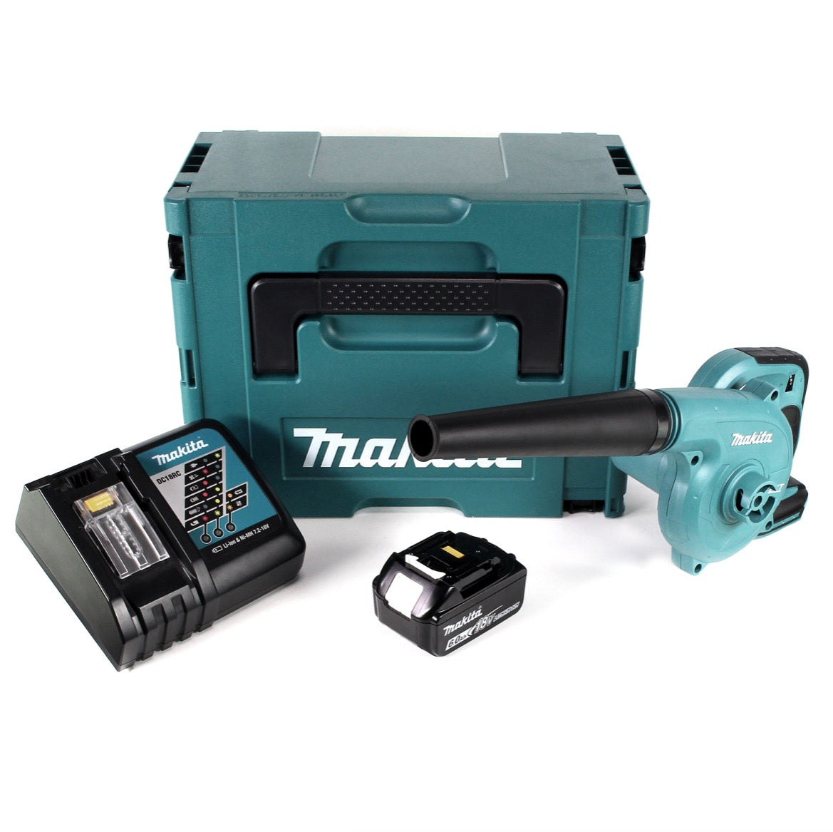 Makita DUB 182 RG1J 18 V Li-Ion Akku Gebläse im Makpac + 1 x 6,0 Ah Akku + Ladegerät - Toolbrothers