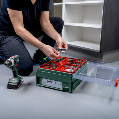 Metabo SB 18 L set perceuse à percussion sans fil 18 V 50 Nm (602317710) + 2x batteries 2,0 Ah + chargeur + atelier mobile 78 pièces + mallette