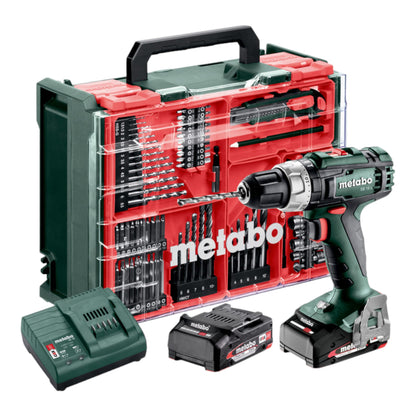 Metabo SB 18 L set perceuse à percussion sans fil 18 V 50 Nm (602317710) + 2x batteries 2,0 Ah + chargeur + atelier mobile 78 pièces + mallette