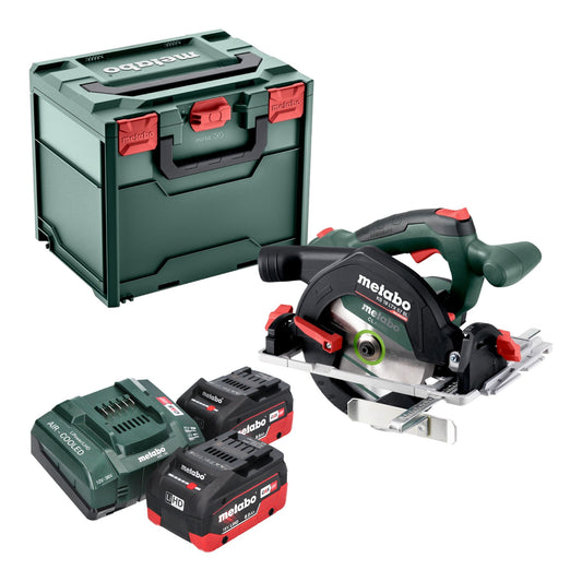 Scie circulaire portative sur batterie Metabo KS 18 LTX 57 BL 18 V 57 mm (611857810) + 2x batterie LiHD 8,0 Ah + chargeur + Metabox