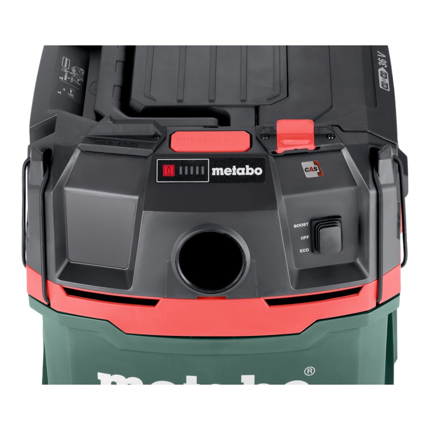 Metabo AS 36 18 L 20 PC batterie aspirateur eau et poussière 36 V (2x 18 V) 20 L + 2x batterie LiHD 5,5 Ah - sans chargeur