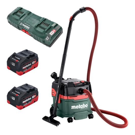 Metabo AS 36 18 L 20 PC batterie aspirateur eau et poussière 36 V (2x 18 V) 20 L + 2x batterie LiHD 5,5 Ah + double chargeur