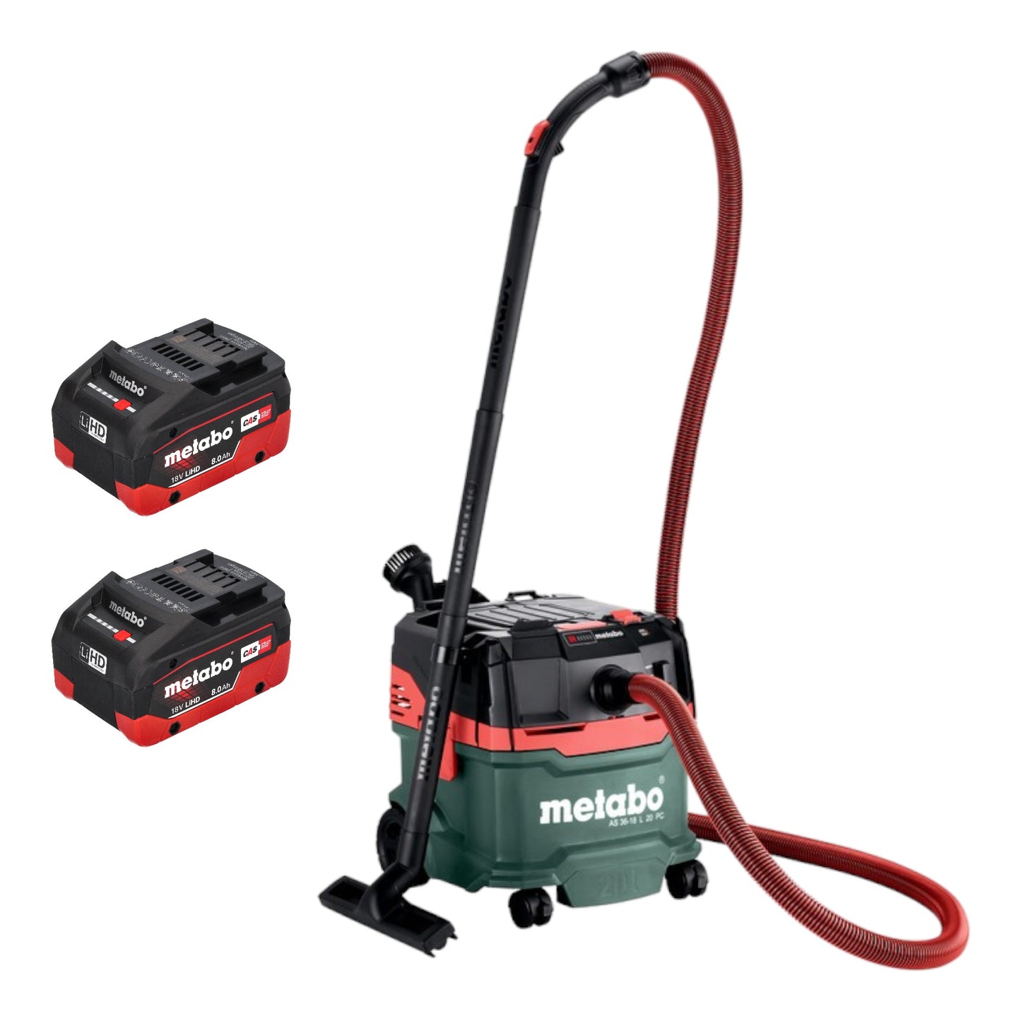 Metabo AS 36 18 L 20 PC Akku Nass Trocken Sauger 36 V ( 2x 18 V ) 20 L + 2x LiHD Akku 8,0 Ah - ohne Ladegerät