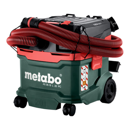 Metabo AS 36 18 L 20 PC batterie aspirateur eau et poussière 36 V (2x 18 V) 20 L + 4x batterie LiHD 8,0 Ah + double chargeur