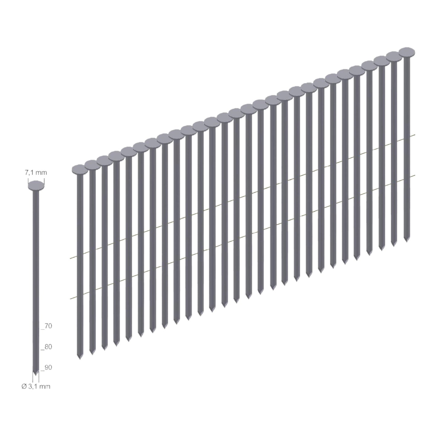 Prebena CNW31/90NKRI Coilnägel 3,1 x 90 mm 3600 Stk. Ringschaft verzinkt