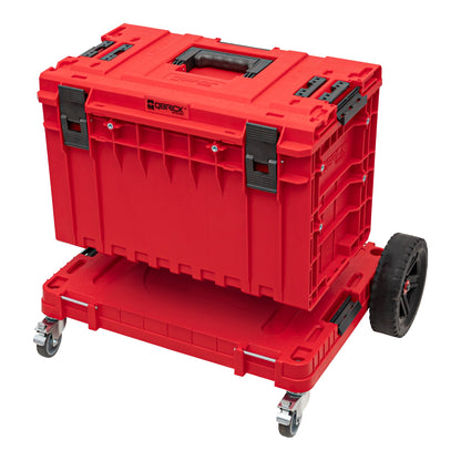 Qbrick System ONE Transportplattform 2.0 Allterrain RED Ultra HD 750 x 542 x 223 mm 120 kg mit Schwenkrädern aus Metall und Bremse