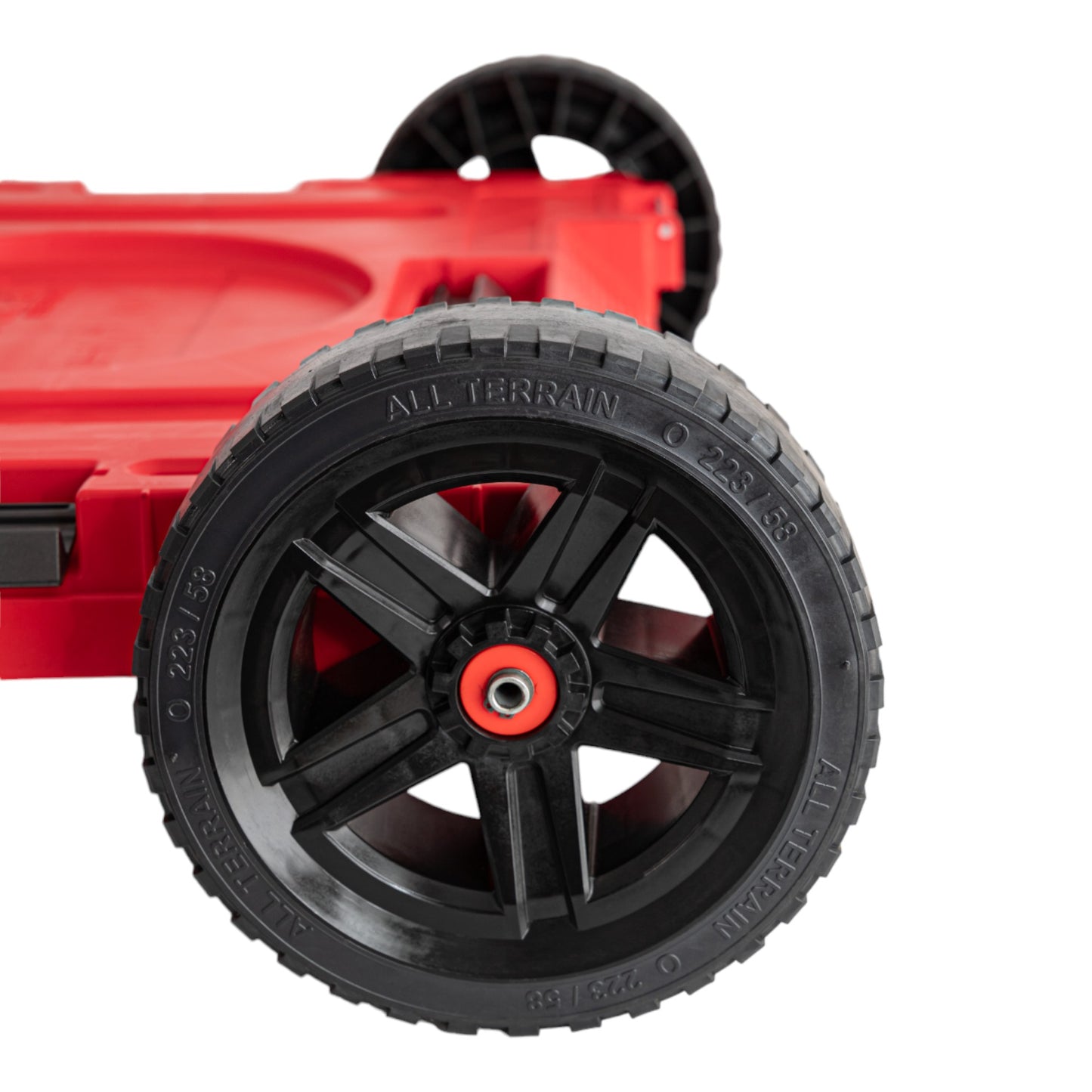 Qbrick System ONE Transportplattform 2.0 Allterrain RED Ultra HD 750 x 542 x 223 mm 120 kg mit Schwenkrädern aus Metall und Bremse