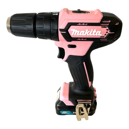 Makita HP 333 DSAP1 Akku Schlagbohrschrauber 12 V 30 Nm Pink + 1x Akku 2,0 Ah + Ladegerät + Tasche