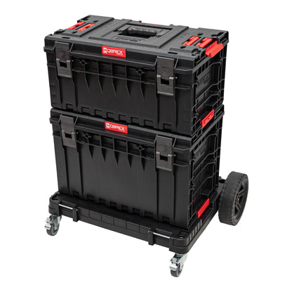 Qbrick System ONE Transportplattform 2.0 Allterrain 750 x 542 x 223 mm 120 kg mit Schwenkrädern aus Metall und Bremse