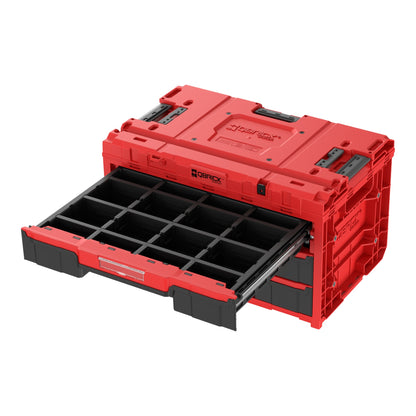 Qbrick System ONE Drawer 3 Toolbox 2.0 Red Ultra HD Werkzeugbox 587 x 380 x 340 mm 27 l mit drei Schubladen