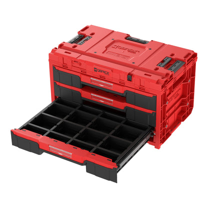 Qbrick System ONE Drawer 3 Toolbox 2.0 Red Ultra HD Werkzeugbox 587 x 380 x 340 mm 27 l mit drei Schubladen