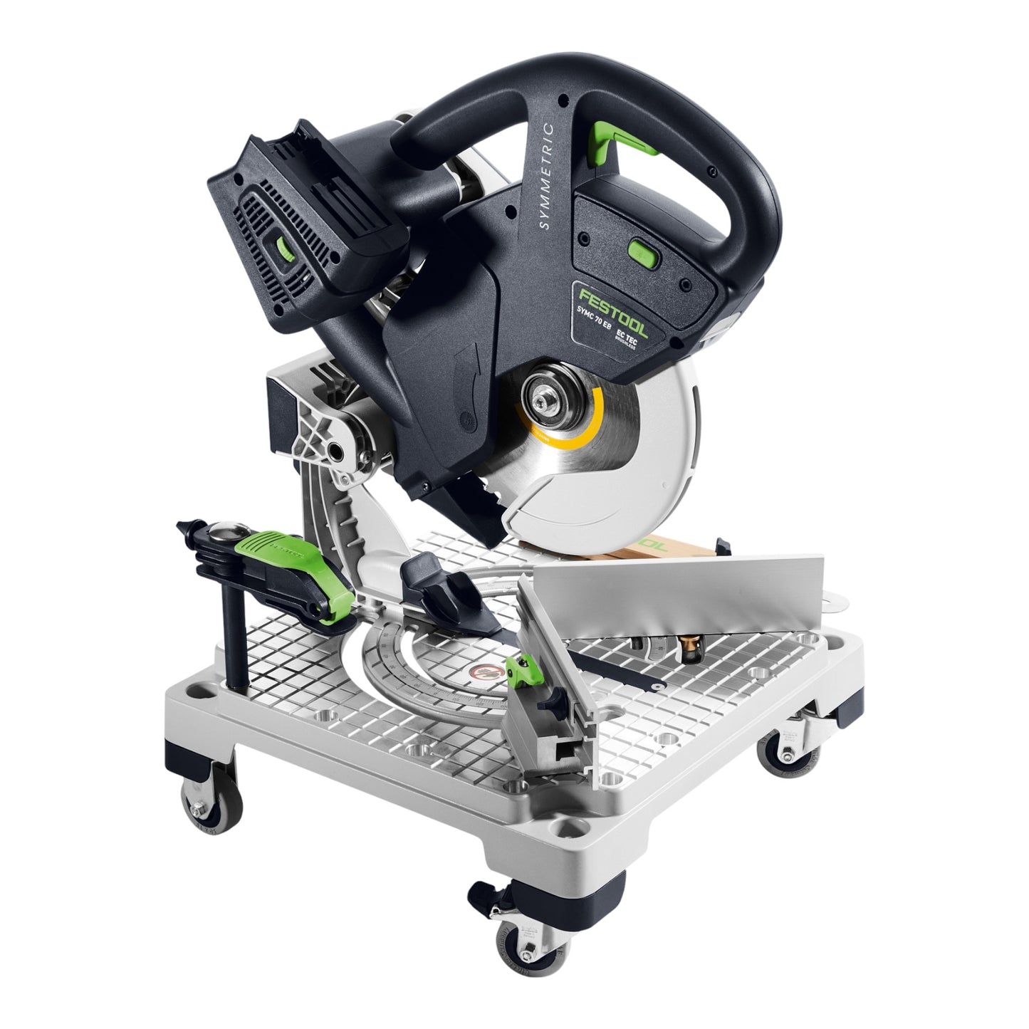 Festool SYMC 70 EB-Basic SYMMETRIC Akku Leistensäge 36 V ( 2 x 18 V ) 216 mm + 2x Akku 8,0 Ah + Doppelladegerät + Systainer