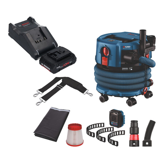 Aspirateur sans fil professionnel Bosch GAS 18V-12 MC BITURBO brushless + 1x batterie ProCore 4,0 Ah + chargeur + accessoires