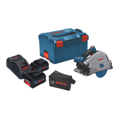 Bosch GKT 18V-52 GC Professional Akku Tauchsäge 18 V 140 mm BITURBO Brushless + 2x ProCore Akku 5,5 Ah + Ladegerät + Connectivity Modul + L-Boxx