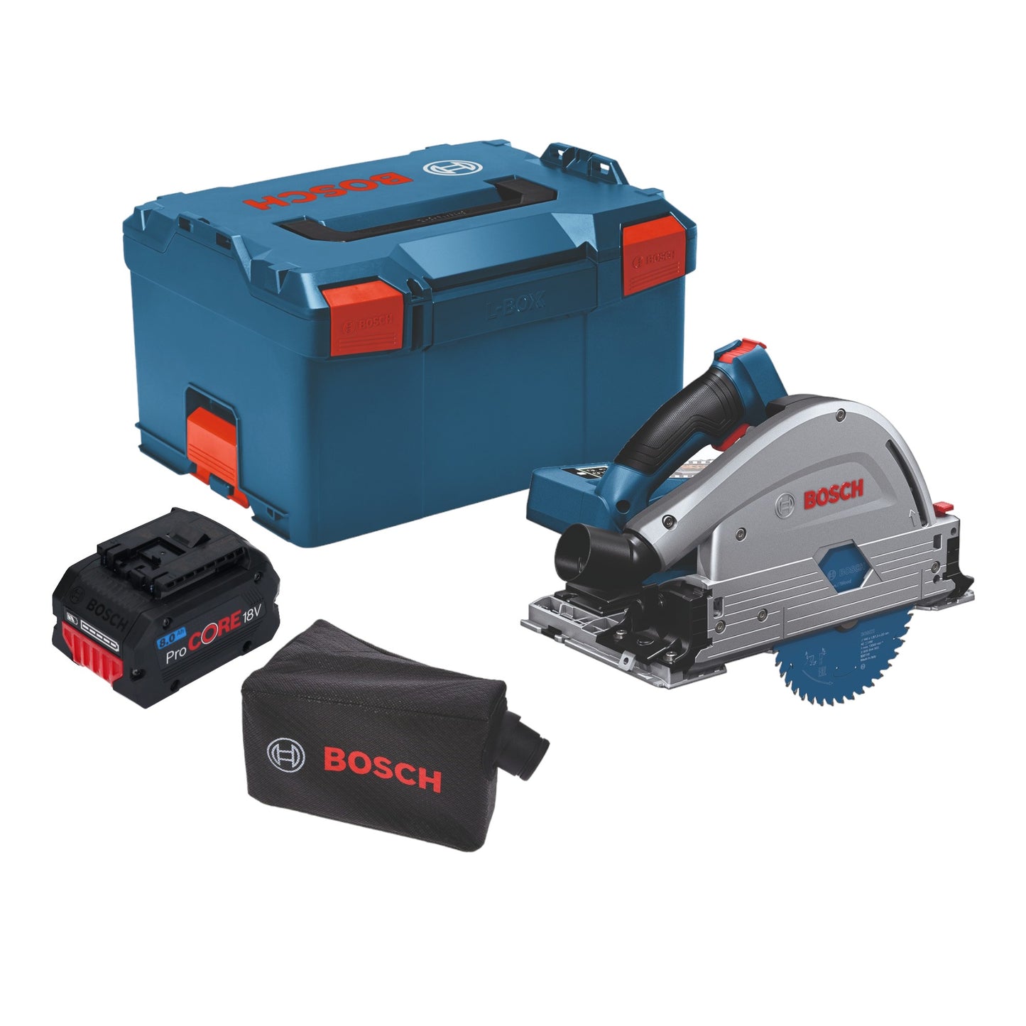 Bosch GKT 18V-52 GC Professional Akku Tauchsäge 18 V 140 mm BITURBO Brushless + 1x ProCore Akku 8,0 Ah + Connectivity Modul + L-Boxx - ohne Ladegerät