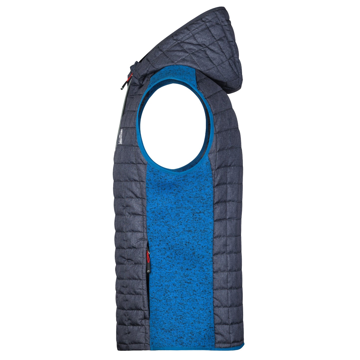 L-Boxx Herren Hybrid Strickfleece Gilet Weste - royal melange / anthracite melange Größe S