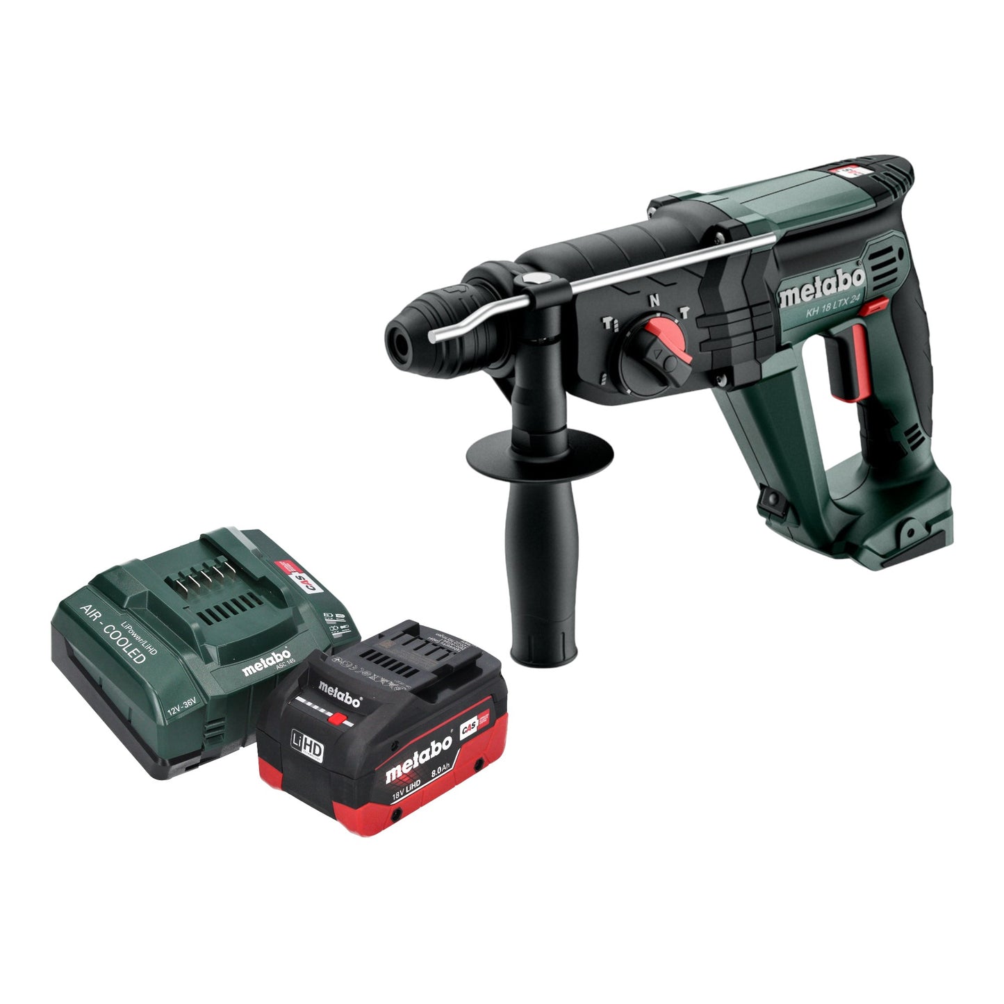 Marteau combiné à batterie Metabo KH 18 LTX 24 18 V 2,1 J SDS Plus + 1 batterie LiHD 8,0 Ah + chargeur