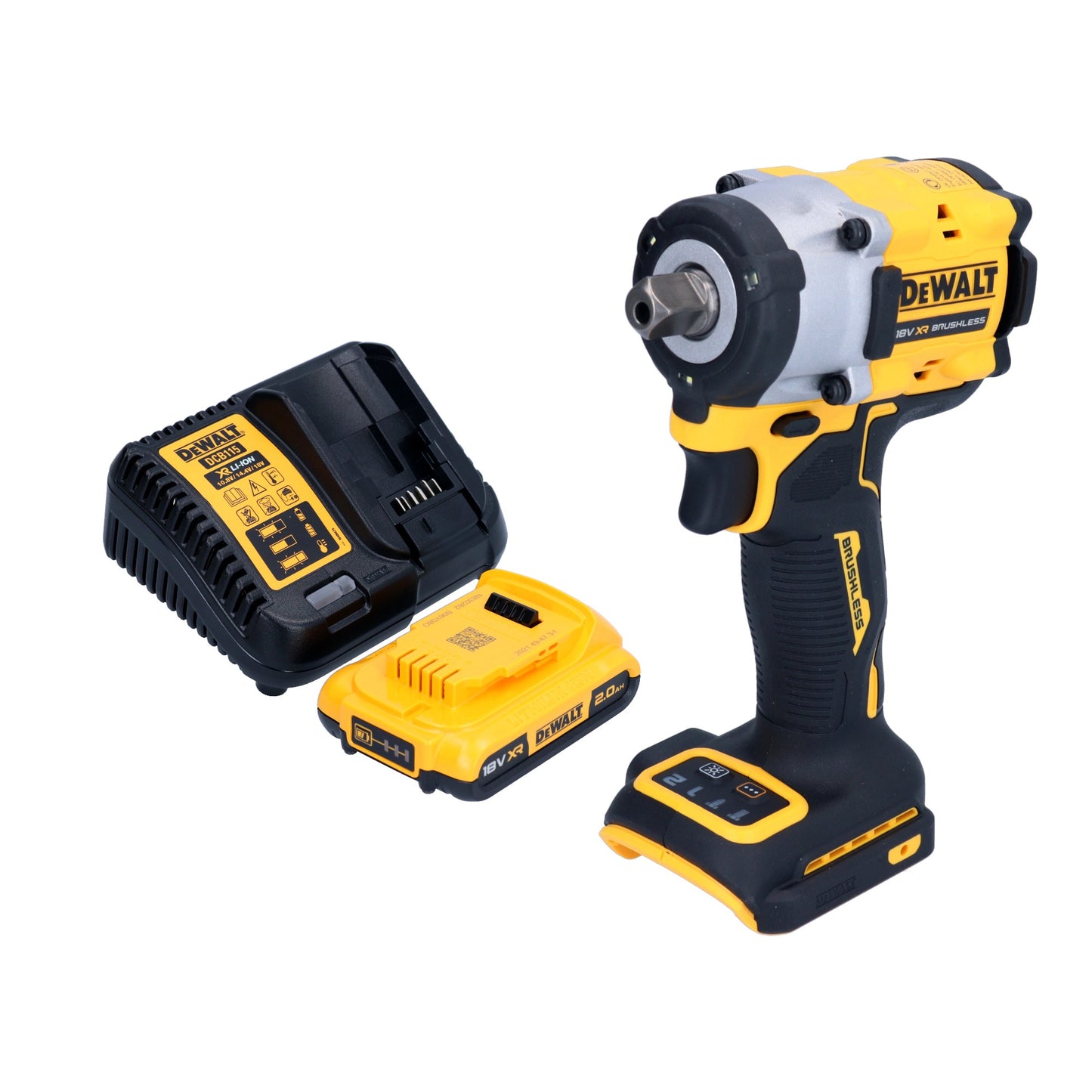 Clé à chocs sans fil DeWalt DCF 922 D1 18 V 406 Nm 1/2" sans balai + 1x batterie 2,0 Ah + chargeur