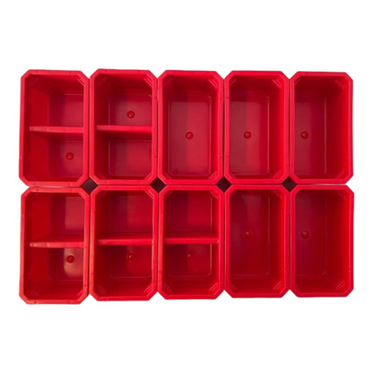 Toolbrothers RHINO Container Set Nr. 3 Werkstattwand 39 x 35 cm mit 10 Behältern für L Organizer und L Drawer 3