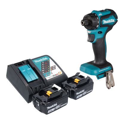 Makita DDF 083 RF Akku Bohrschrauber 18 V 40 Nm 1/4'' Brushless + 2x Akku 3,0 Ah + Ladegerät