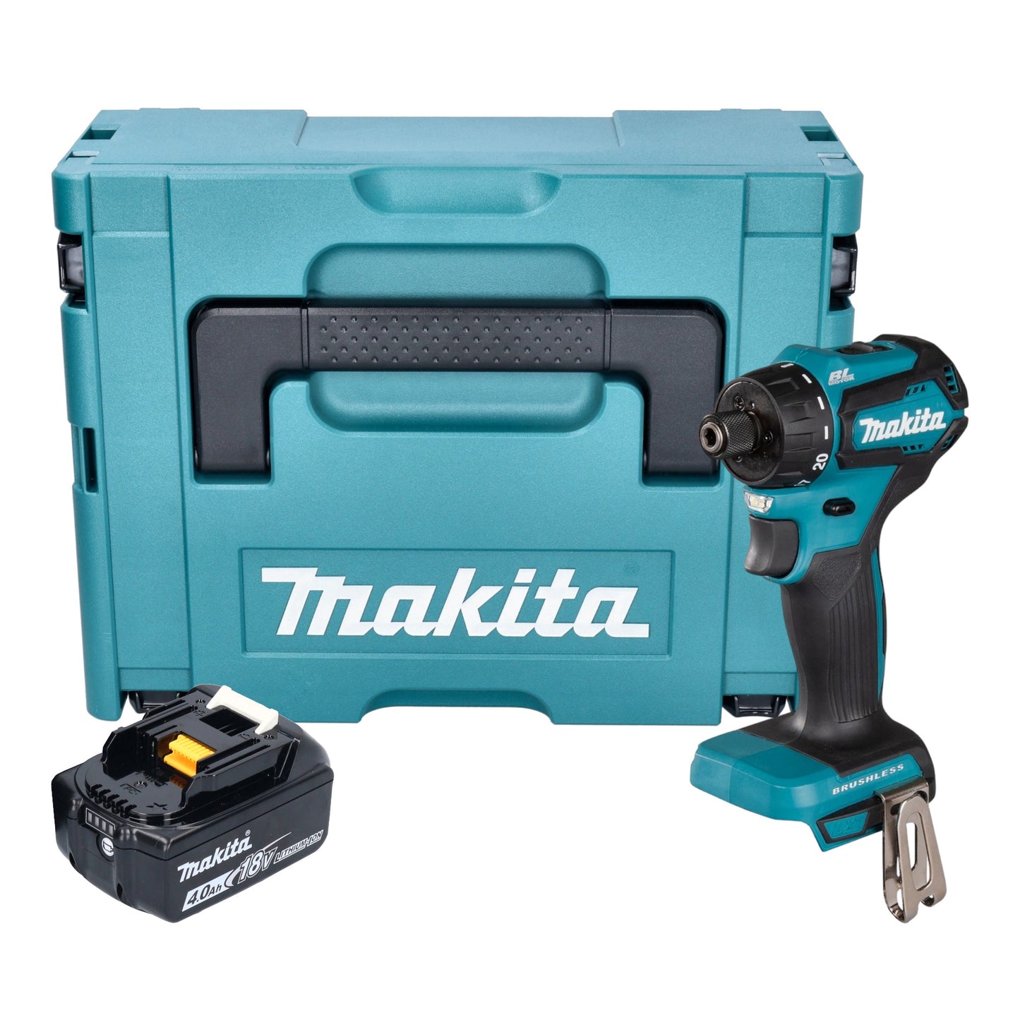 Makita DDF 083 M1J perceuse-visseuse sans fil 18 V 40 Nm 1/4'' brushless + 1x batterie 4,0 Ah + Makpac - sans chargeur