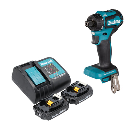 Makita DDF 083 SA perceuse-visseuse sans fil 18 V 40 Nm 1/4'' brushless + 2x batteries 2,0 Ah + chargeur