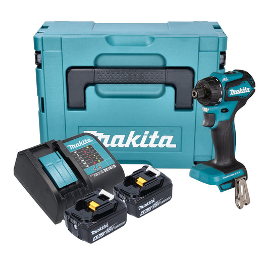 Makita DDF 083 SMJ perceuse-visseuse sans fil 18 V 40 Nm 1/4'' brushless + 2x batterie 4,0 Ah + chargeur + Makpac