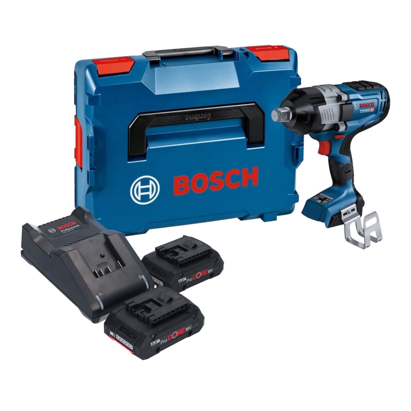 Bosch GDS 18V-1600 HC Professional clé à chocs sans fil 18 V 1600 Nm 3/4'' BITURBO brushless + 2x batterie ProCORE 4,0 Ah + chargeur + L-Boxx