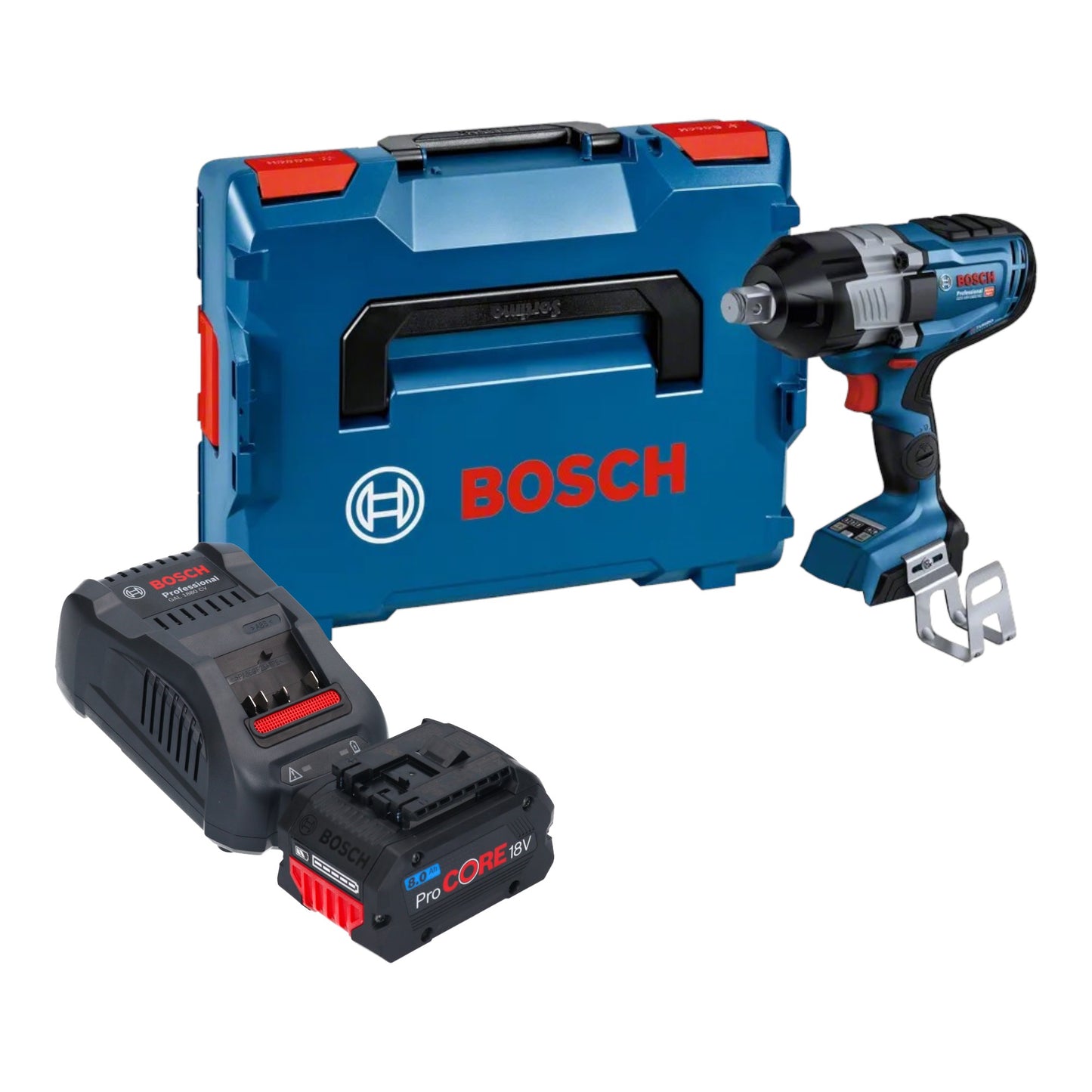 Bosch GDS 18V-1600 HC Professional Akku Schlagschrauber 18 V 1600 Nm 3/4'' BITURBO Brushless + 1x ProCORE Akku 8,0 Ah + Ladegerät + L-Boxx