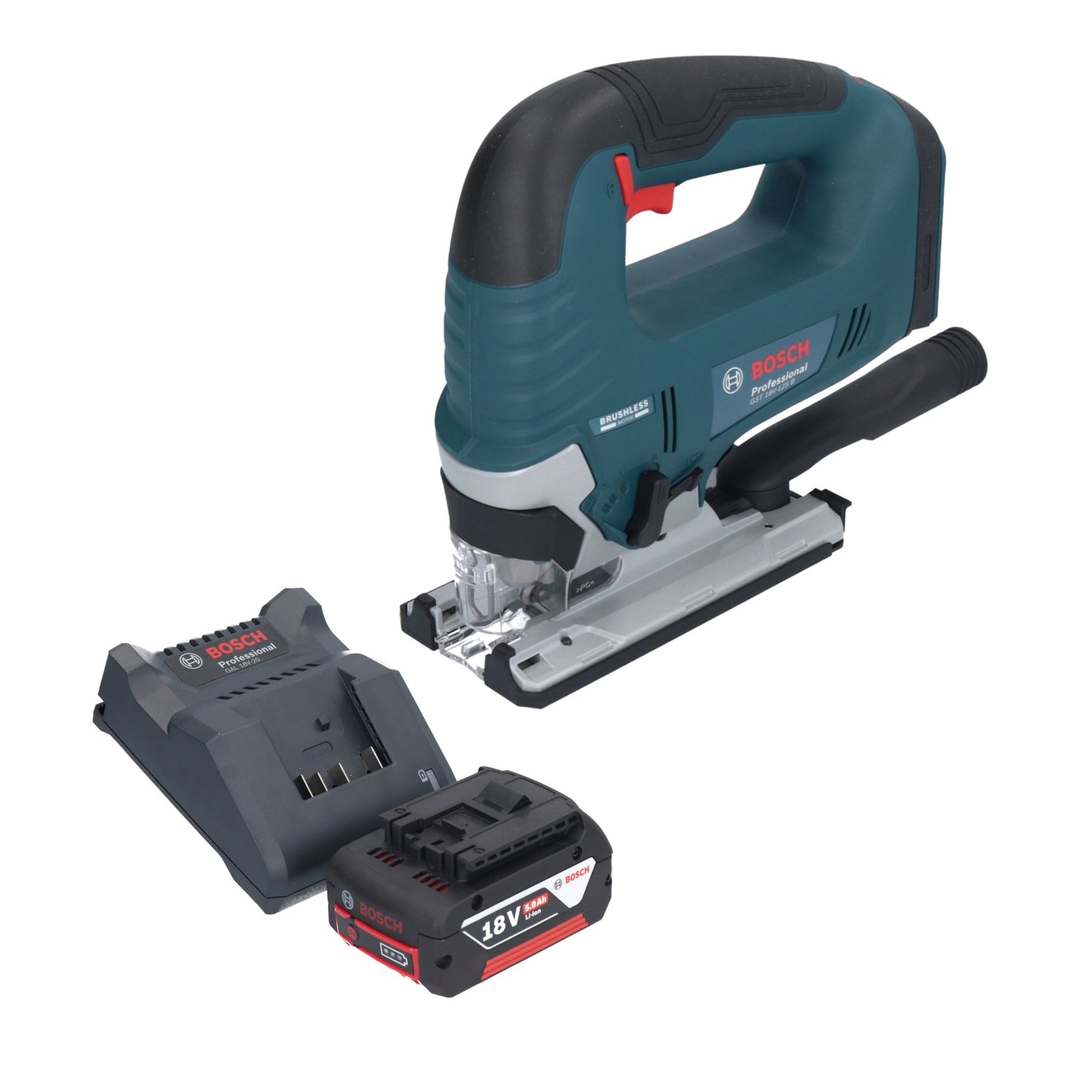 Bosch GST 18V-125 B Professional Akku Stichsäge 18 V 125 mm Brushless + 1x Akku 5,0 Ah + Ladegerät