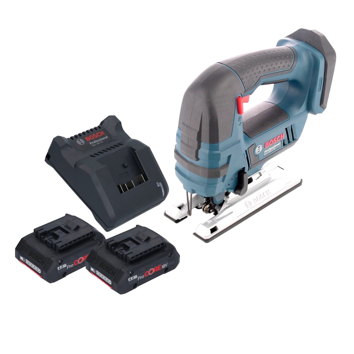 Bosch GST 18V-Li B Professional scie sauteuse sur batterie 18 V + 2x batterie ProCORE 4,0 Ah + chargeur