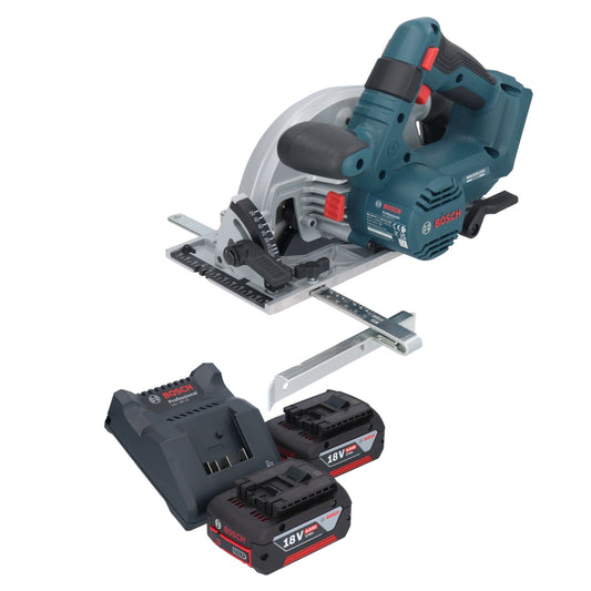 Bosch GKS 18V-57-2 Scie circulaire sans fil professionnelle 18 V 165 mm sans balais + 2 batteries 4,0 Ah + chargeur