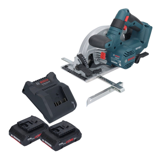 Bosch GKS 18V-57-2 Scie circulaire professionnelle sur batterie 18 V 165 mm sans balais + 2 batteries ProCORE 4,0 Ah + chargeur