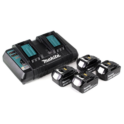 Makita DGA 901 PM4KU2 Akku Winkelschleifer 36V ( 2x18V ) 230mm Brushless + 4x Akku 4,0Ah + Doppelladegerät + Ezynut + Koffer - Toolbrothers