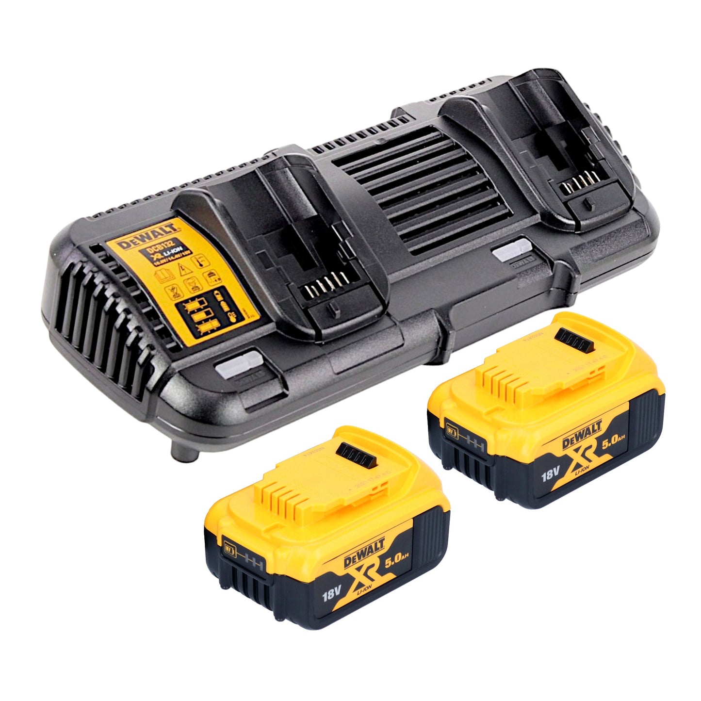 Tondeuse à gazon sans fil DeWalt DCMW 564 P2 36 V (2x 18 V) 48 cm sans balais + 2x batterie 5,0 Ah + chargeur