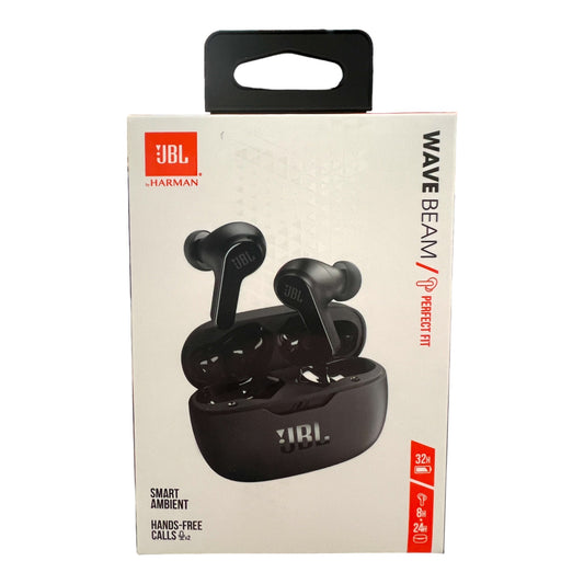 JBL Wave Beam In Ear Kopfhörer Kabellos Wasserdicht IP54 / IPX2 32 Stunden Laufzeit Schwarz + Ladebox