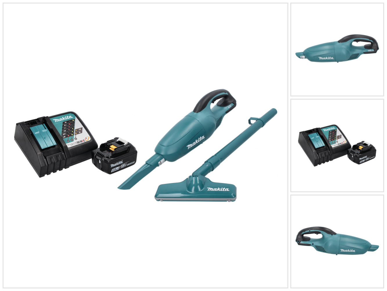 Makita DCL 180 RT1 Akku Staubsauger 18 V Grün + 1x Akku 5,0 Ah + Ladegerät - Toolbrothers