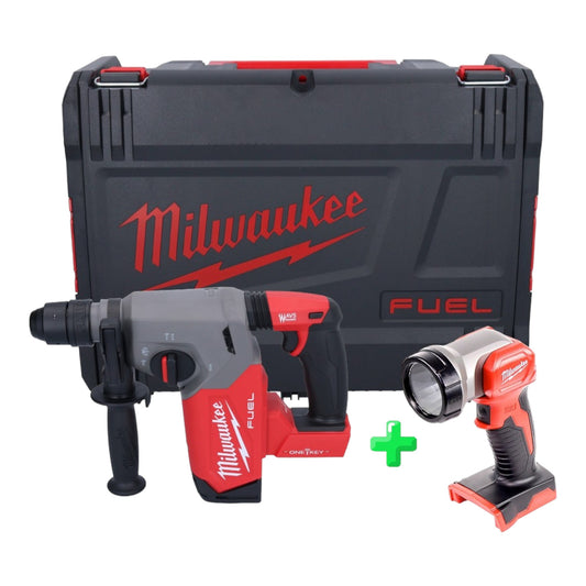 Milwaukee M18 ONEFHX-0X Akku Kombihammer 18 V 2,5 J SDS-Plus Brushless + HD-Box ( 4933478503 )+ Milwaukee M18 TLED Akku Leuchte LED