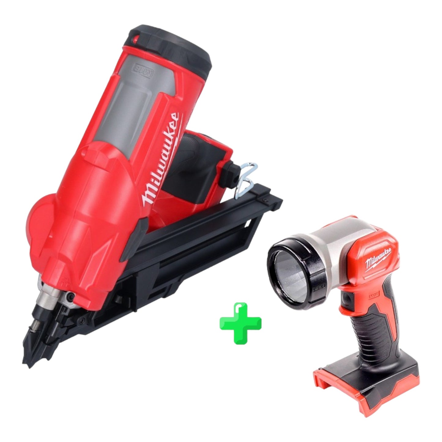 Milwaukee M18 FFN-0 Akku Nagler 18 V 50 - 90 mm Brushless Solo + Milwaukee M18 TLED Akku Leuchte LED