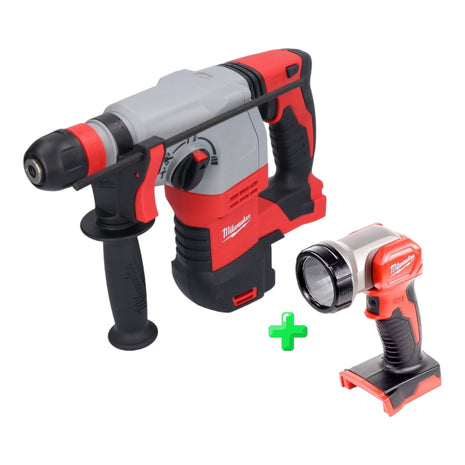 Milwaukee M18 HD18HX-0 Akku Kombihammer 18 V 2,4 J ( 4933408320 ) Solo + Milwaukee M18 TLED Akku Leuchte LED