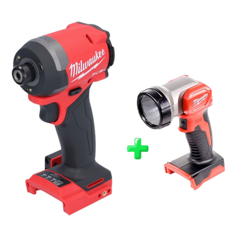 Milwaukee M18 FID3-0 Akku Schlagschrauber 18 V 1/4" 226 Nm Brushless Solo + Milwaukee M18 TLED Akku Leuchte LED