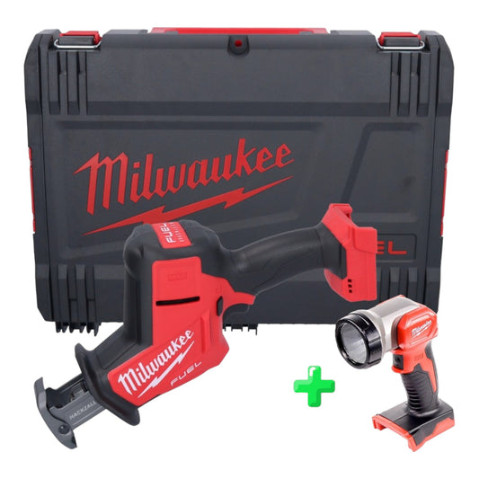 Milwaukee M18 FHZ-0X Akku Säbelsäge 18 V 22 mm Brushless ( 4933459887 ) + HD Box + Milwaukee M18 TLED Akku Leuchte LED