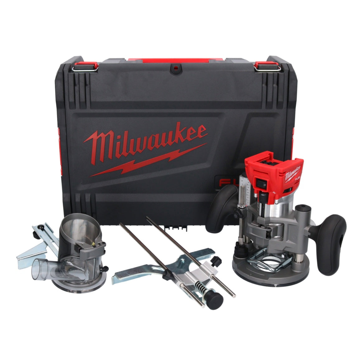 Milwaukee M18 FTR-0X Akku Fräse 18 V Brushless + Fräsmodule + HD Box ( 4933471604 ) + Milwaukee M18 TLED Akku Leuchte LED