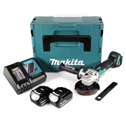 Makita DGA 454 RMJ Akku Winkelschleifer 18 V 115mm + 2x Akku 4,0Ah + Ladegerät + Makpac - Toolbrothers