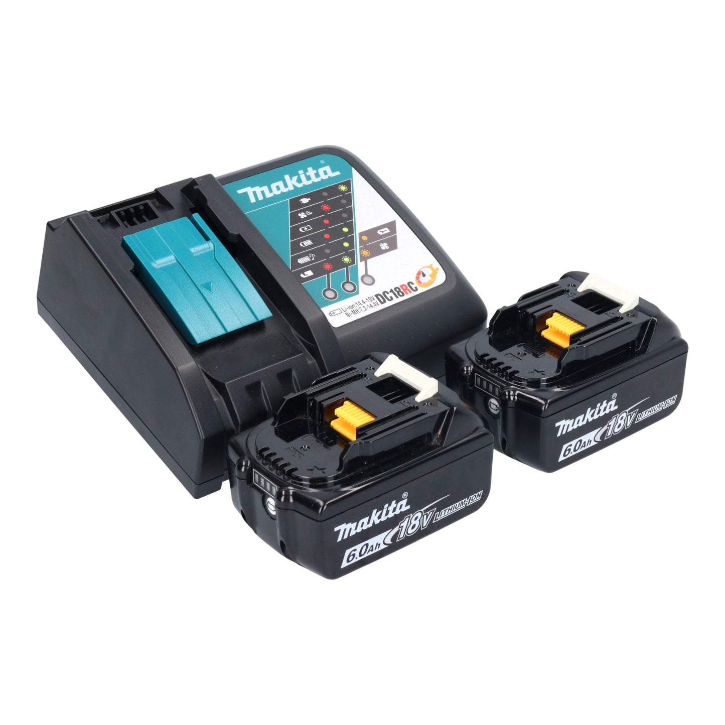 Kit combiné batterie Makita DLX 2278 RGJ + perceuse à percussion DHP 484 54 Nm + marteau perforateur DHR 171 1,2 J + 2 batteries 6,0 Ah + chargeur + Makpac