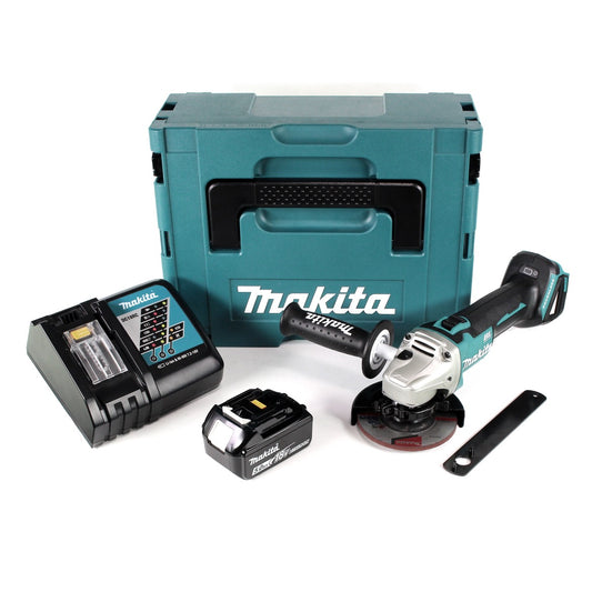 Makita DGA 454 RT1J Akku Winkelschleifer 18 V 115mm + 1x Akku 5,0Ah + Ladegerät + Makpac - Toolbrothers