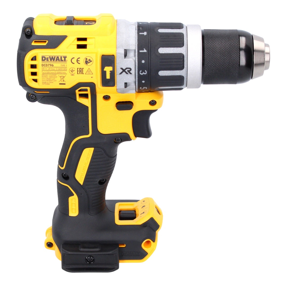 Perceuse à percussion sans fil DeWalt DCD 796 NT 18 V 70 Nm sans balais + TSTAK + lampe sur batterie DeWalt DCL 040 18 V XR Li-Ion