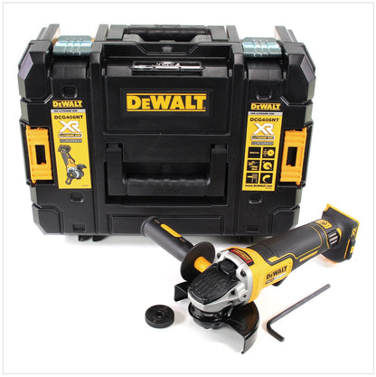 Meuleuse d'angle sur batterie DeWalt DCG 406 NT 18V 125mm brushless solo + TSTAK + lampe sur batterie DeWalt DCL 040 18V XR Li-Ion