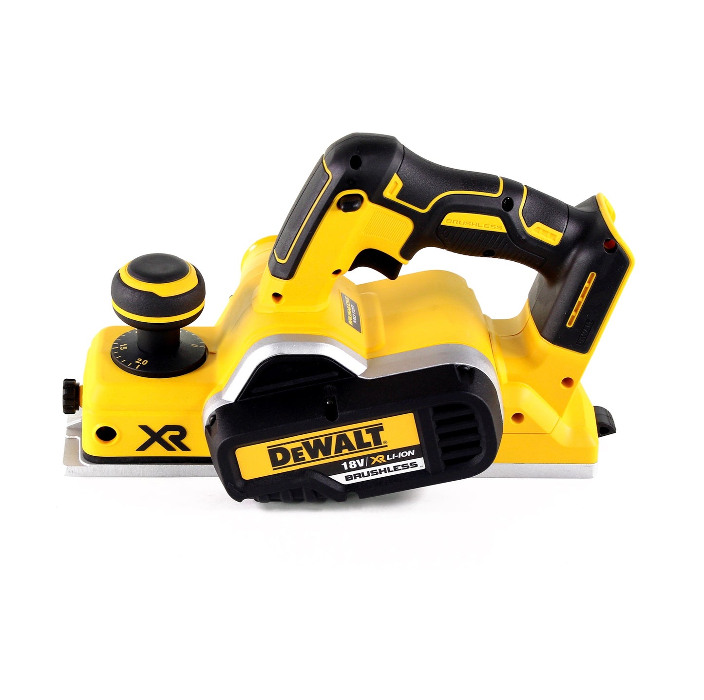 Raboteuse à batterie DeWalt DCP 580 N 18V 82mm brushless solo + lampe à batterie DeWalt DCL 040 18V XR Li-Ion