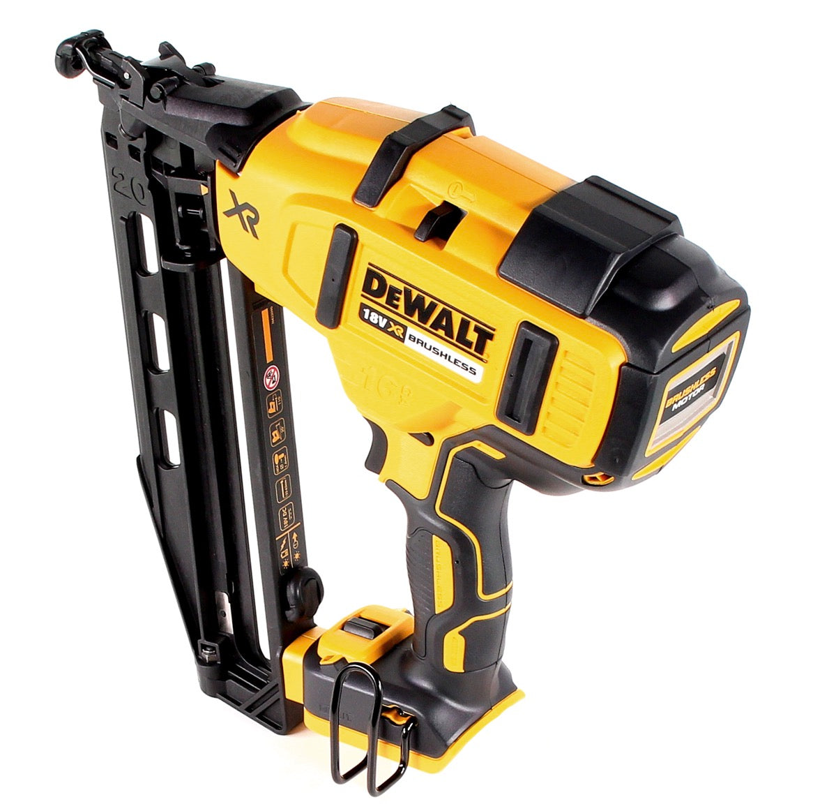 Cloueur à batterie DeWalt DCN 660 N 18V 32 - 63mm brushless solo + lampe à batterie DeWalt DCL 040 18V XR Li-Ion